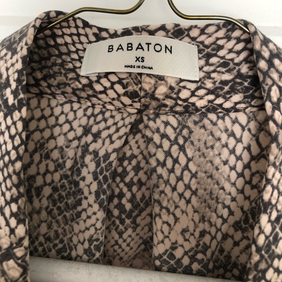 Babaton | Long Sleeve Reptile Print Button Blouse - Picture 3 of 8